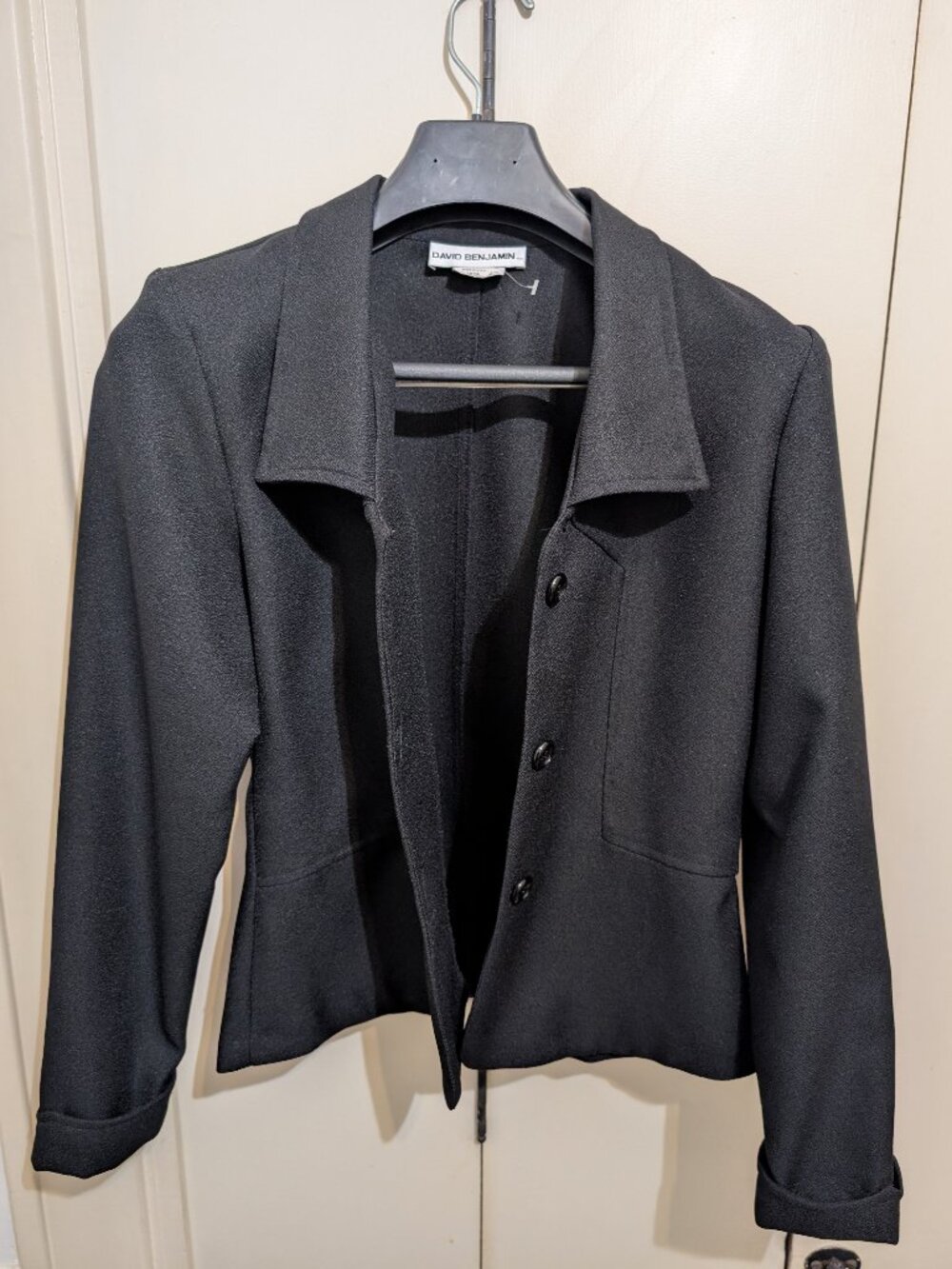 Basic need David Benjamin Black Tailored Jacket -Light weight for travel - Sz 8